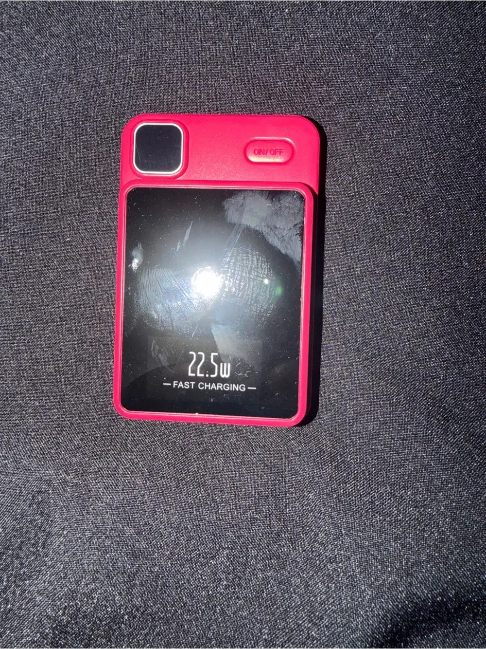 Portable Pink 22.5W Fast Charging Power Bank with Display